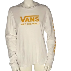 NWT! Vans Off‎ The Wall Womens Classic Long Sleeve Checkered Shirt X-small/White